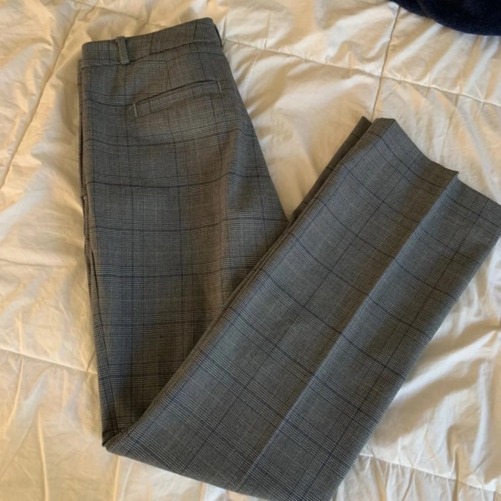 Banana Republic Grey Plaid Logan Trousers
